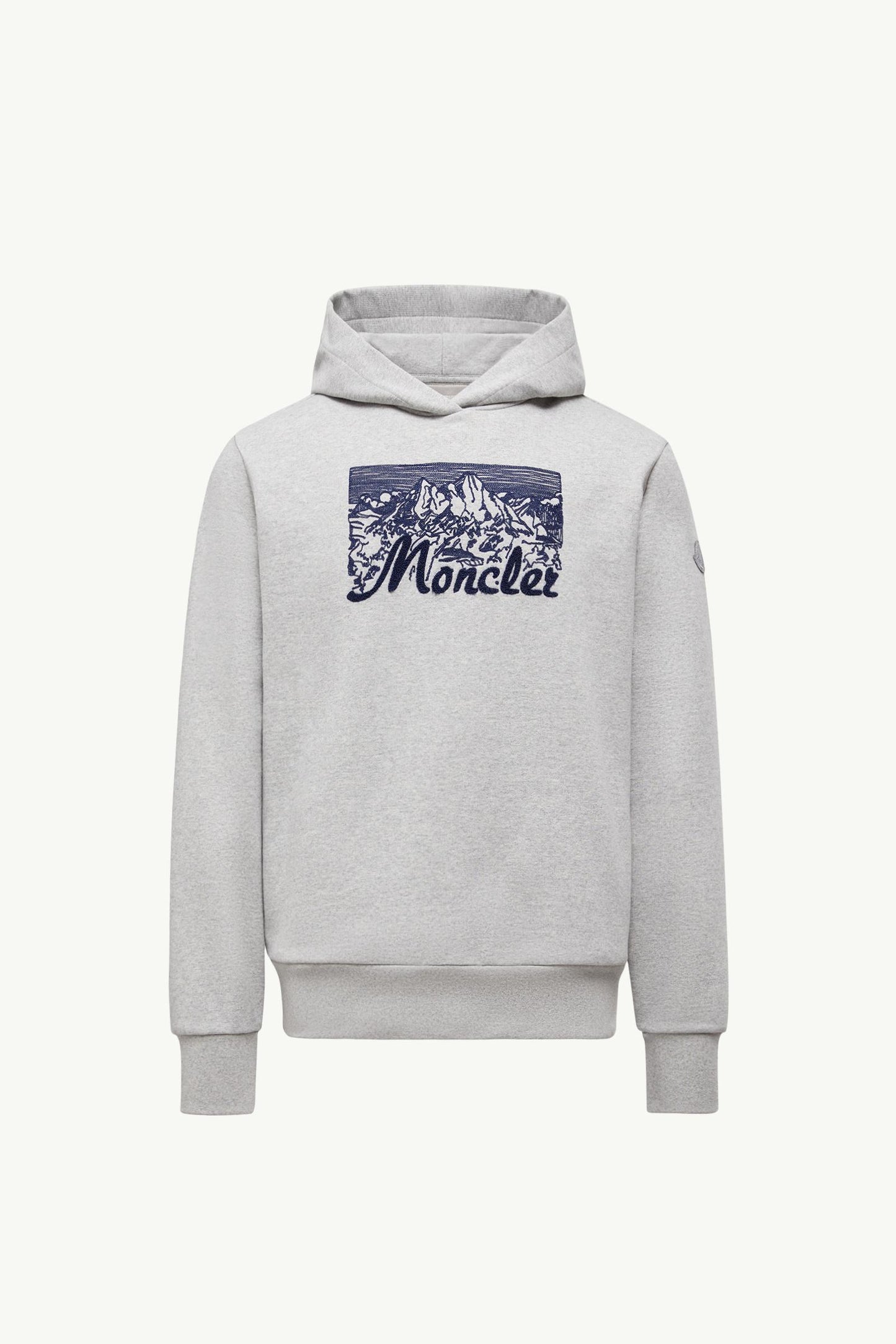 Embroidered Mountain Logo Cotton Hoodie