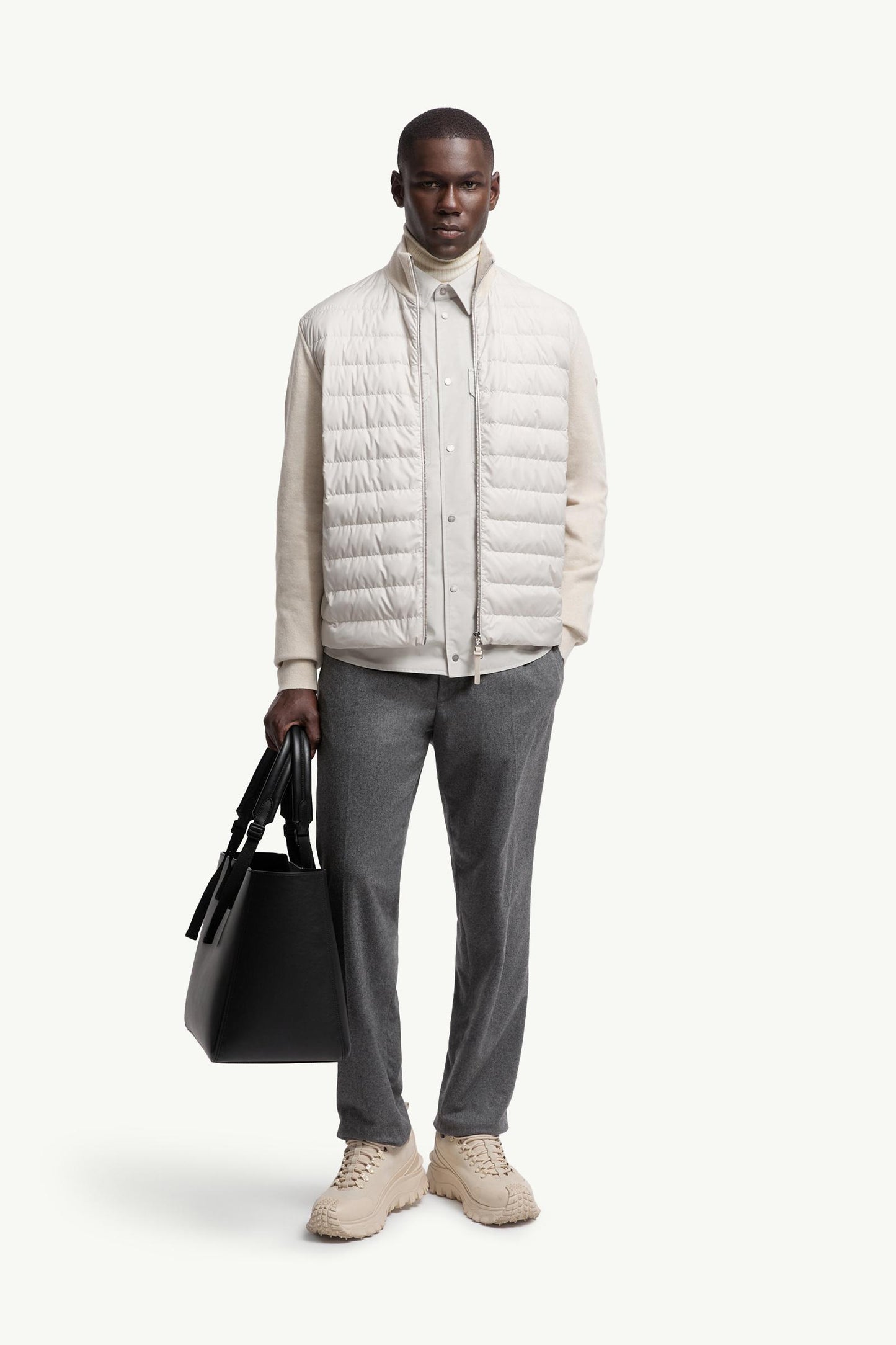 Padded Wool & Cashmere Zip-Up Cardigan