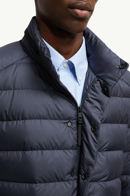 Carrelet Leather-Trimmed Down Blazer