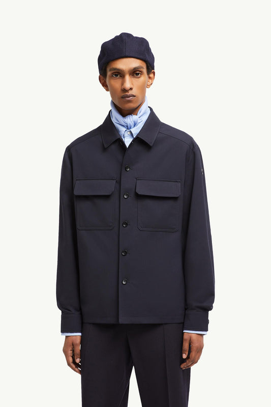 Wool Gabardine Long Sleeve Shirt