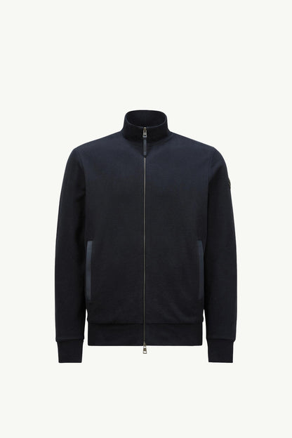 Suede-Trimmed Cotton & Cashmere Sweatshirt