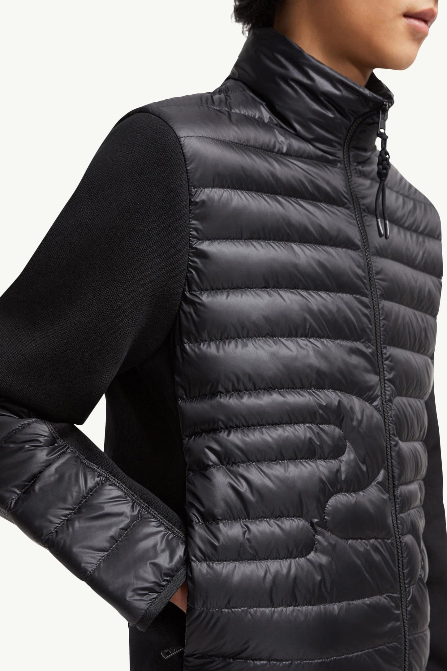 Padded Snake-Quilted Cotton Cardigan