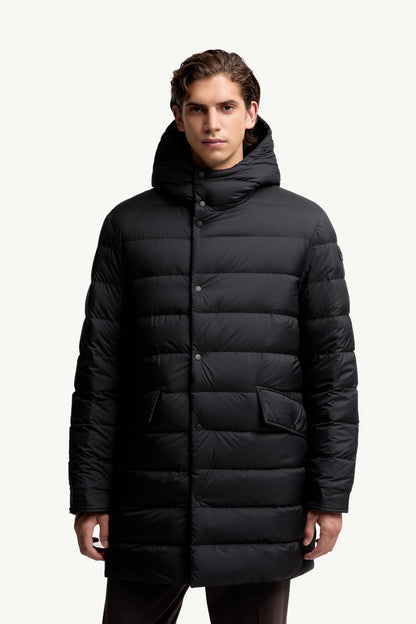 Merri Reversibe Wool Hooded Long Down Jacket