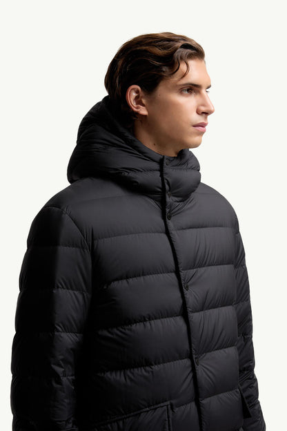Merri Reversibe Wool Hooded Long Down Jacket
