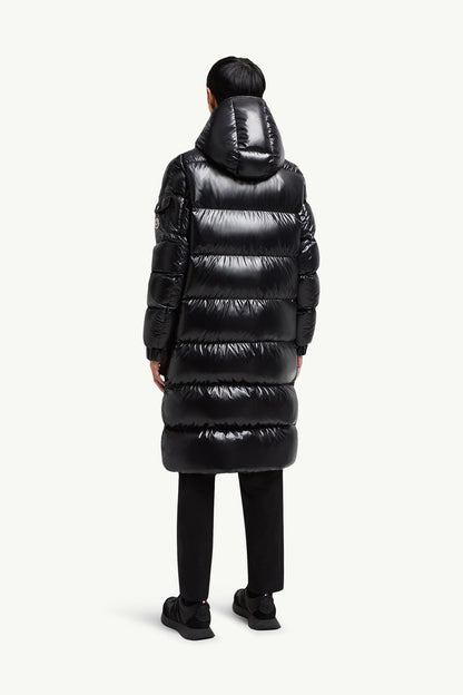 Hanoverian Hooded Square-Quilted Long Down Jacket