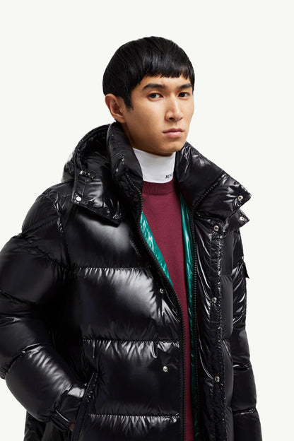 Hanoverian Hooded Square-Quilted Long Down Jacket