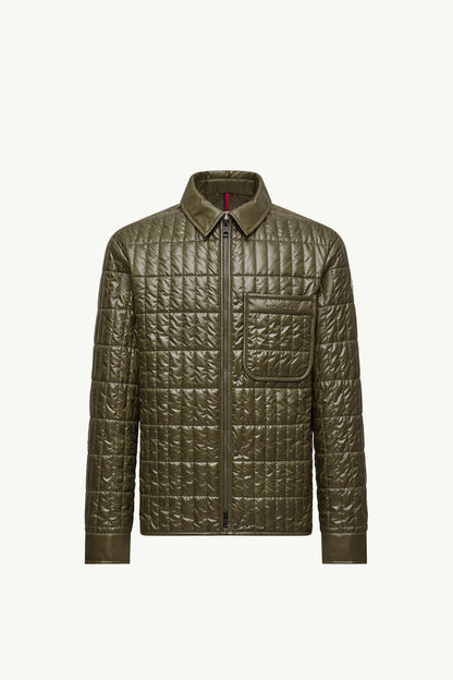 Madiere Vertical-Quilted Padded Shirt Jacket