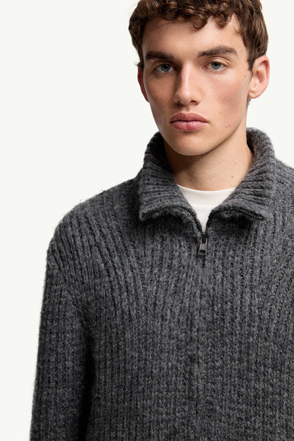 Alpaca & Wool Zip-Up Cardigan
