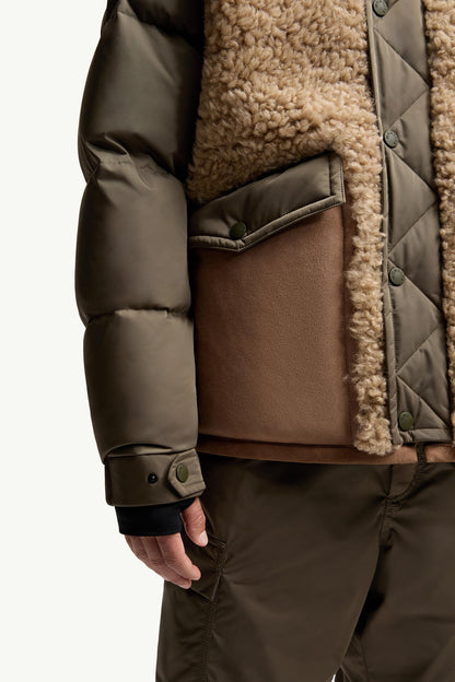 Grifford Shearling Hooded Short Down Jacket